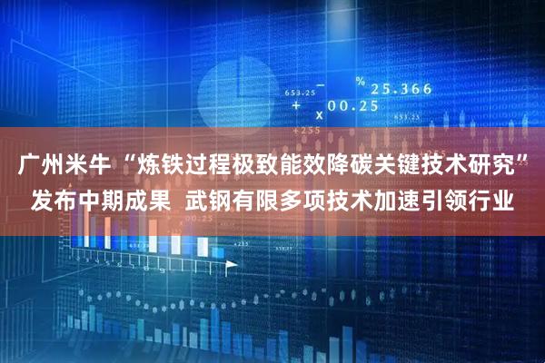 广州米牛 “炼铁过程极致能效降碳关键技术研究”发布中期成果  武钢有限多项技术加速引领行业
